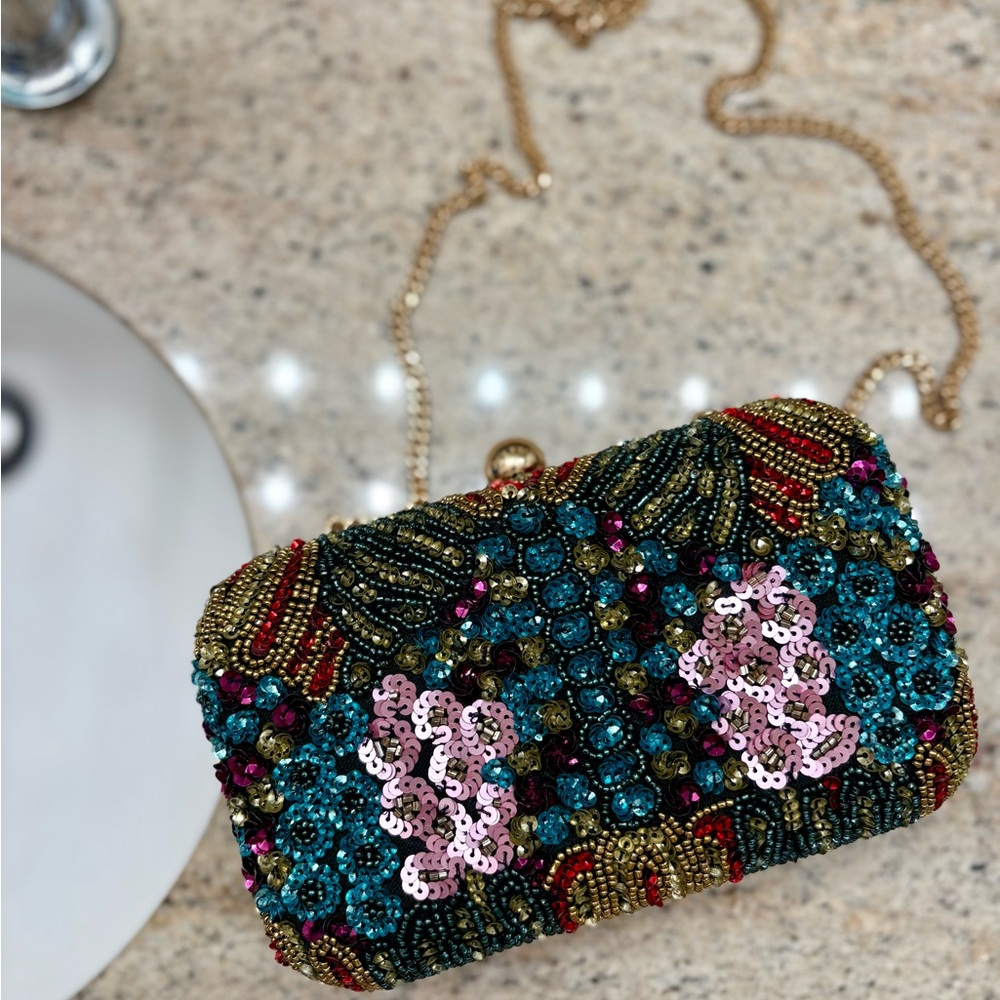 Embellished Multicolor Clutch